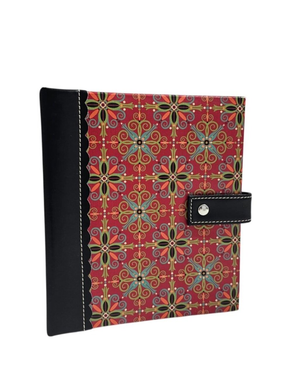 Vintage Hallmark Address Book Red Kaleidoscope Geometric Hardcover Snap Divider